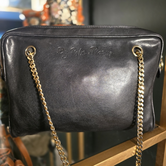 Vintage Paloma Picasso Leather Handbag with Gold Chain - Picture 2 of 11